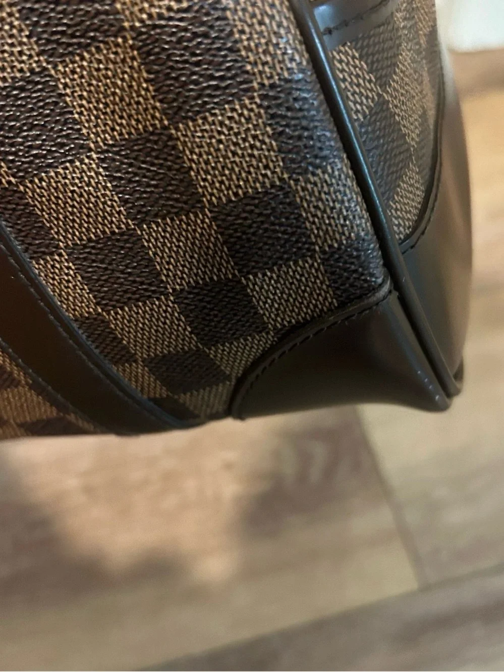 Louis Vuitton Berkeley Damier Ebene Tote with Gold Hardware